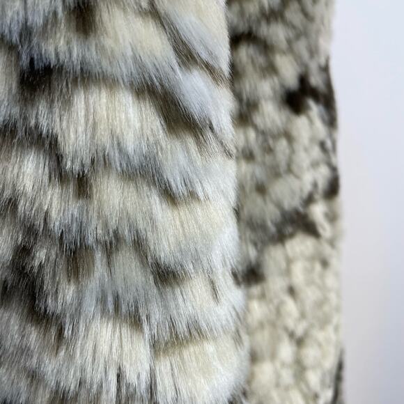 BB Dakota Snake Python Mobwife Faux Fur Vegan Short Jacket Coat Taupe Womens XL - Picture 11 of 14